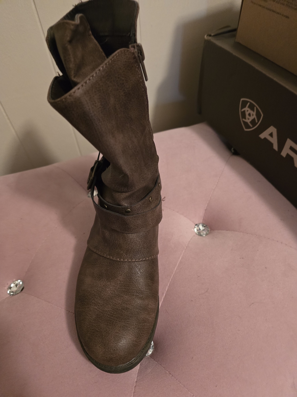 Jellypop Dark Brown Corduroy Mid-Calf Boots
